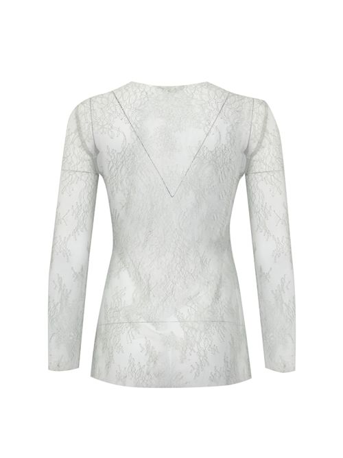 Camicia in pizzo ricamato floreale Avorio ALBERTA FERRETTI | A0218 66200483
